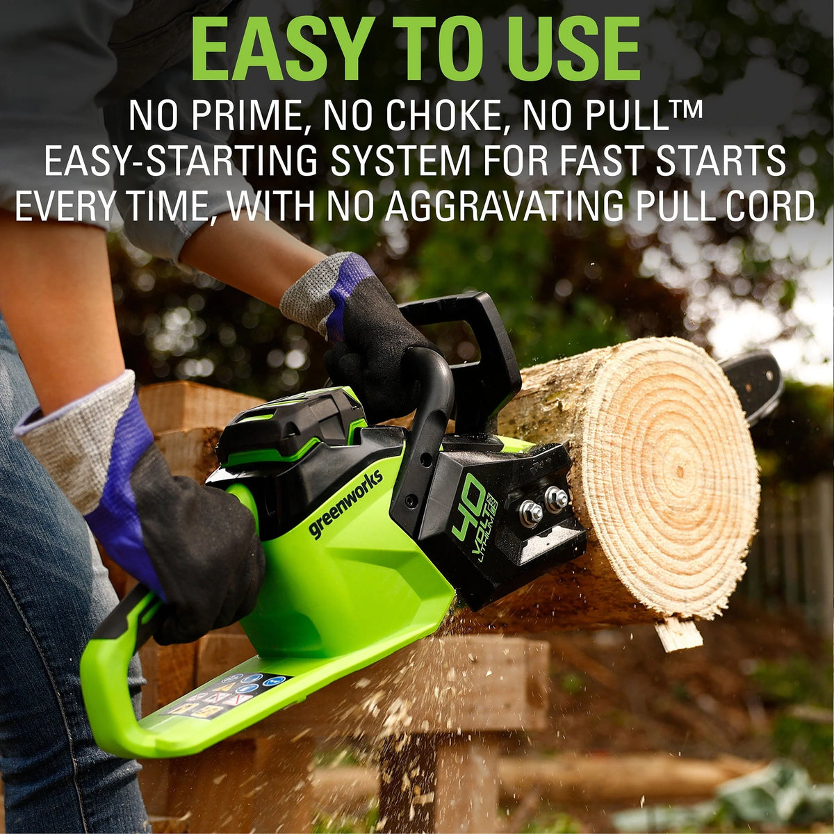 Greenworks 40V 14-inch Brushless Chainsaw with 2.5 Ah Battery and Charger, 2012802