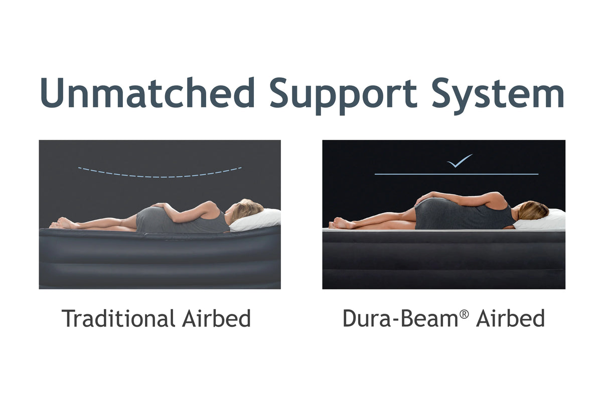 Intex 18in Queen PremAire I Elevated Inflatable Air Mattress with Fiber Technology and Internal Pump