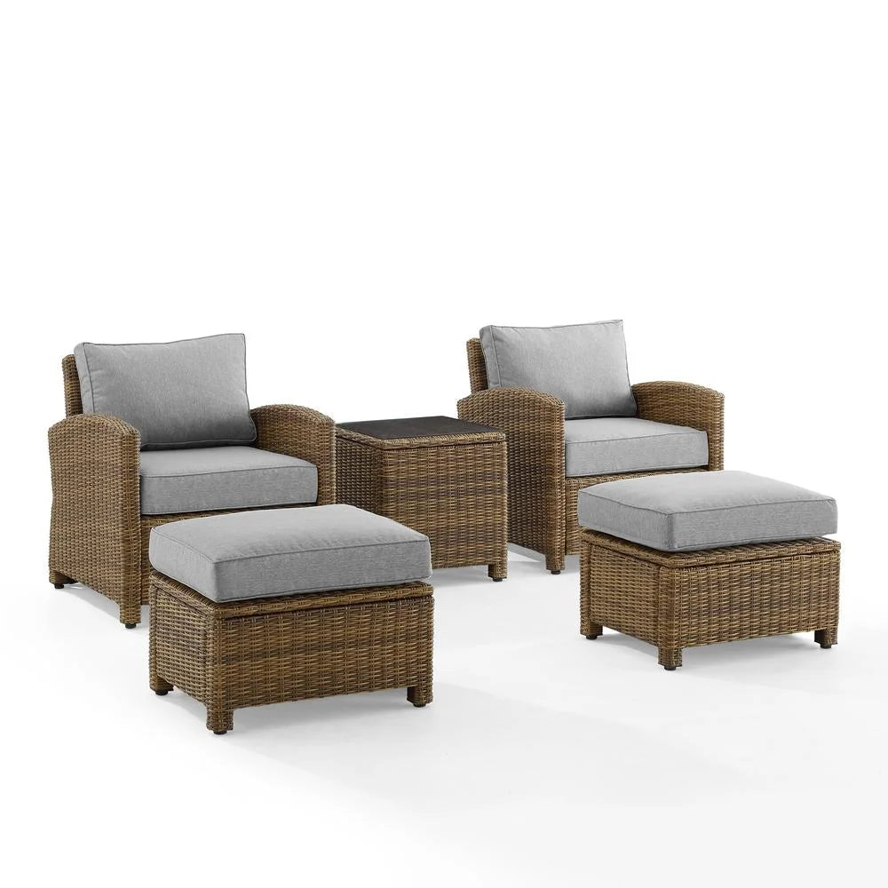 Bradenton 5Pc Outdoor Wicker Chair Set