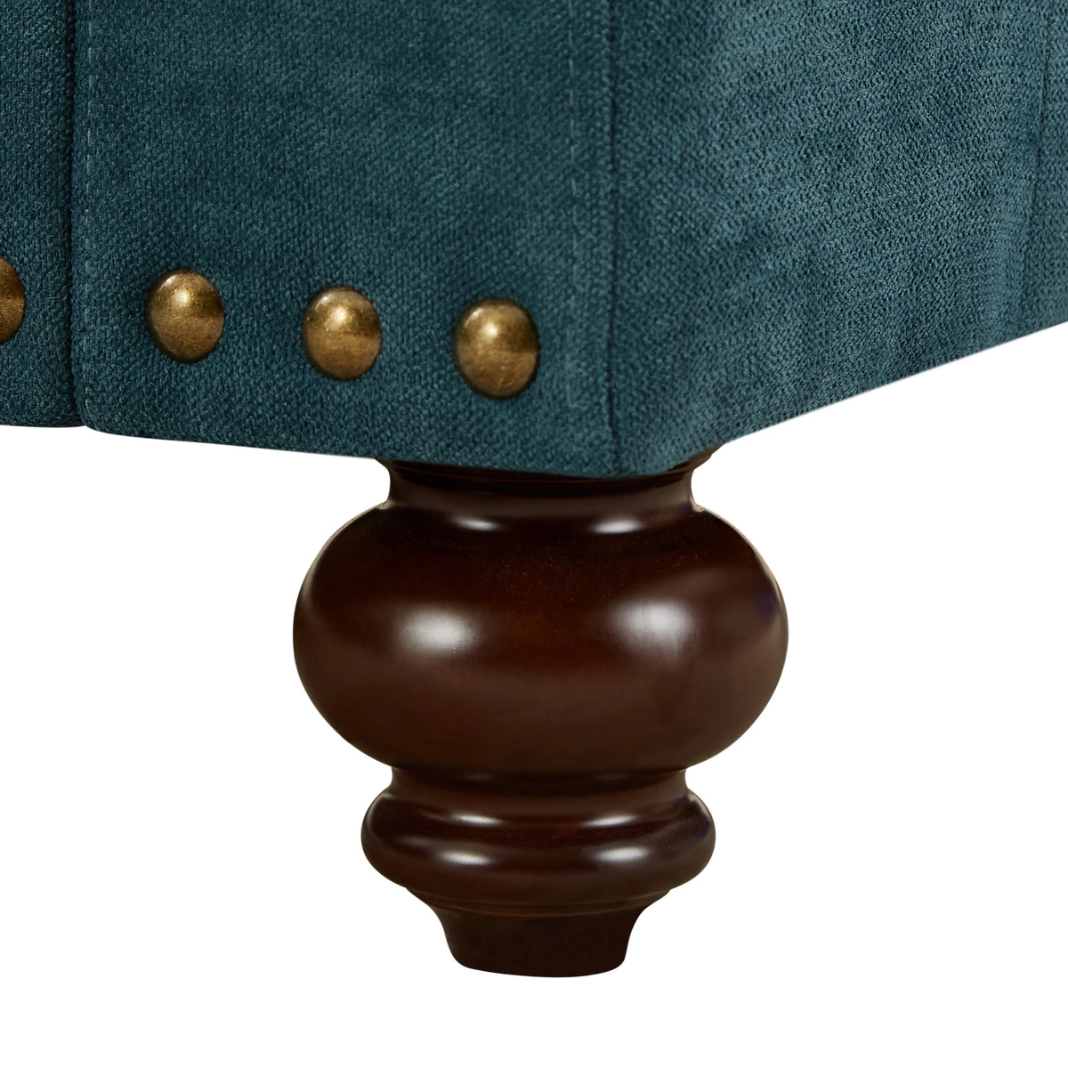 Modern Chenille Upholstered Sofa Couch with Nailhead Trim Rolled Arms Pillows