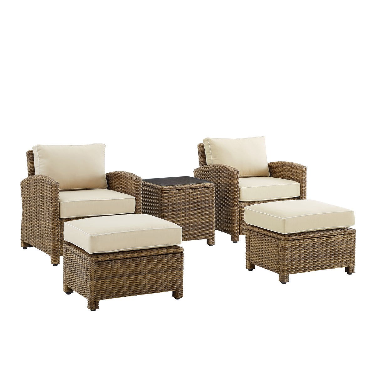 Bradenton 5Pc Outdoor Wicker Chair Set