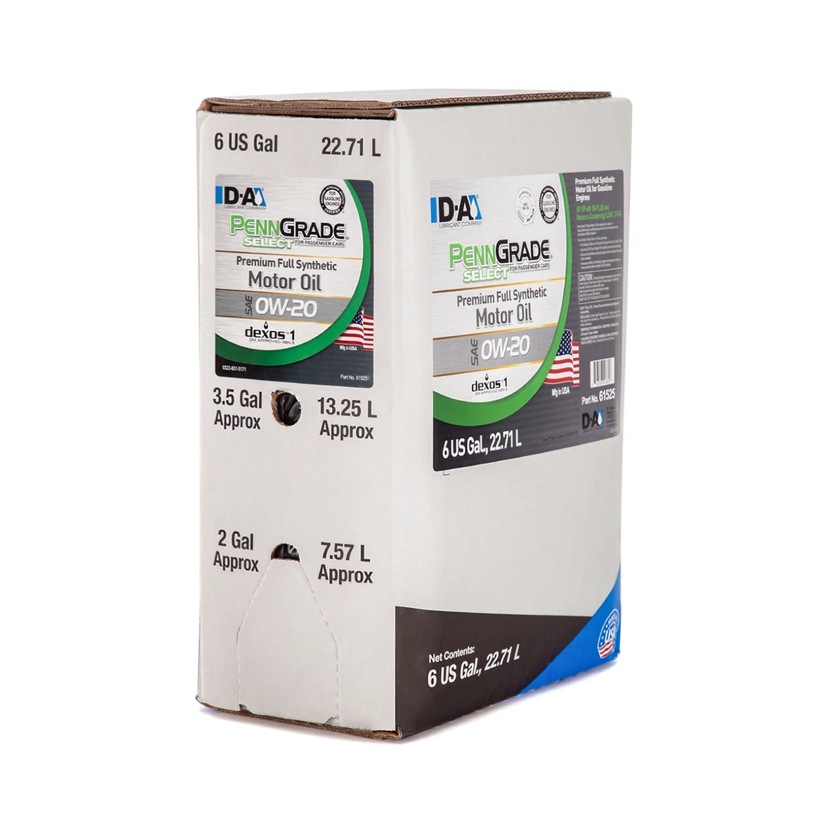 PENN GRADE 61525, Select Premium Full Synthetic Motor Oil SAE 0W-20, 6 Gallon