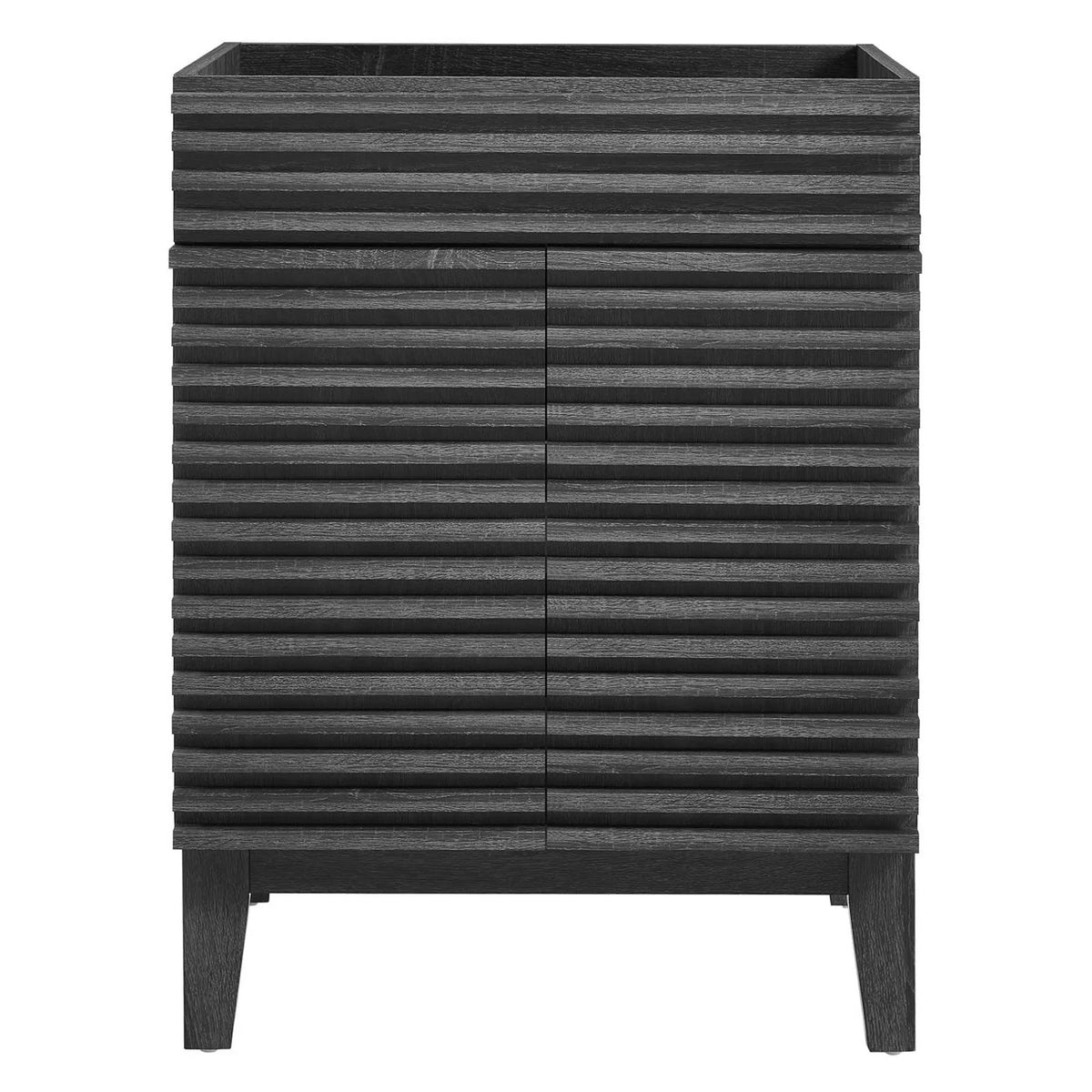 Vanity Cabinet (Sink not included), Black, Wood, Mid Century Hotel Bedroom Bathroom, Modern Contemporary HB33433