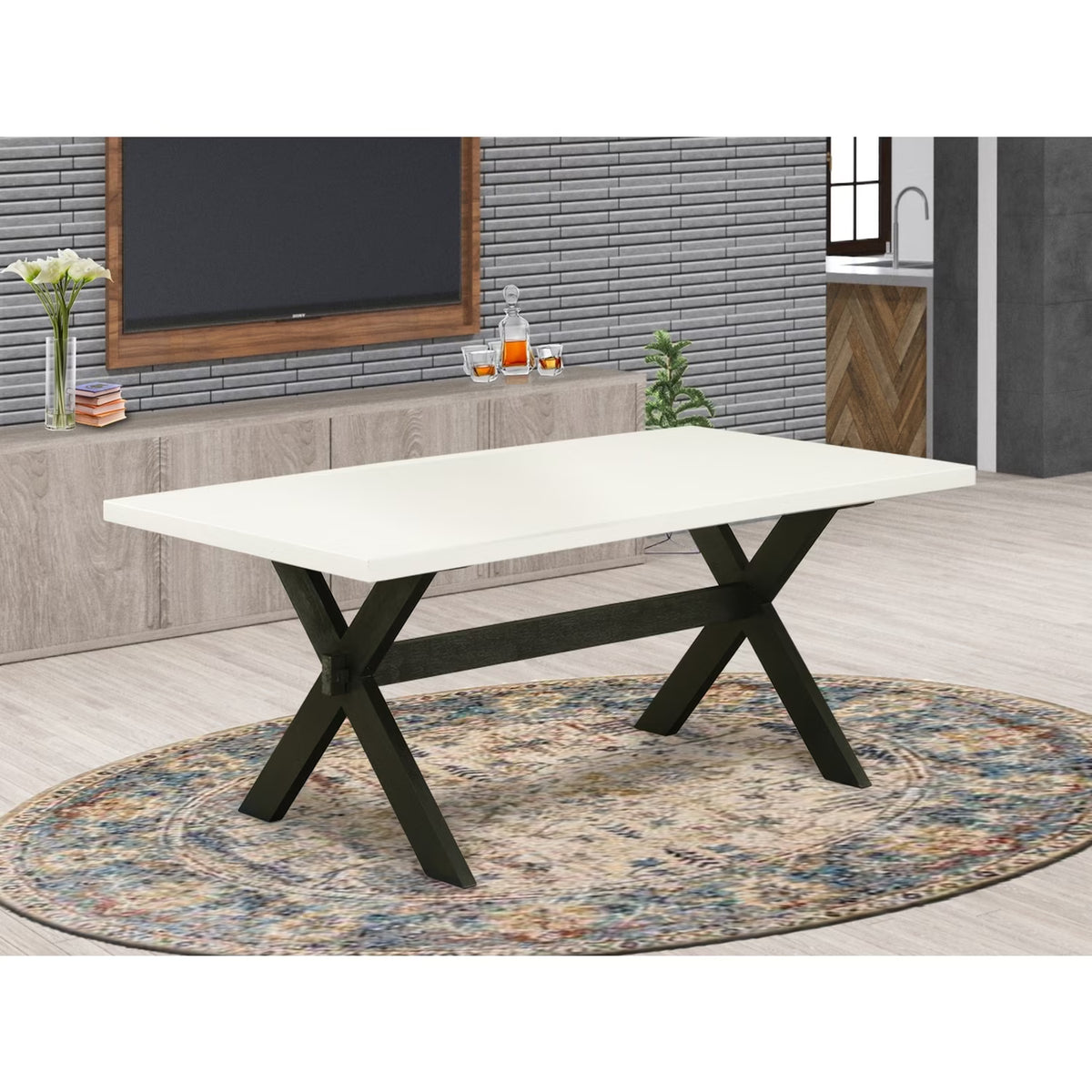 Contemporary End Table - 24 Square Chic Side Table - Modern Sofa Table with Solid Wood Frame