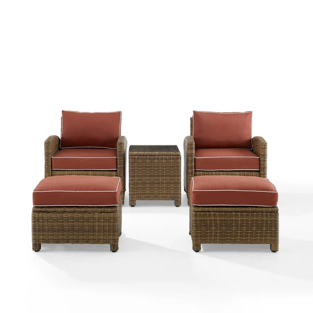 Bradenton 5Pc Outdoor Wicker Chair Set