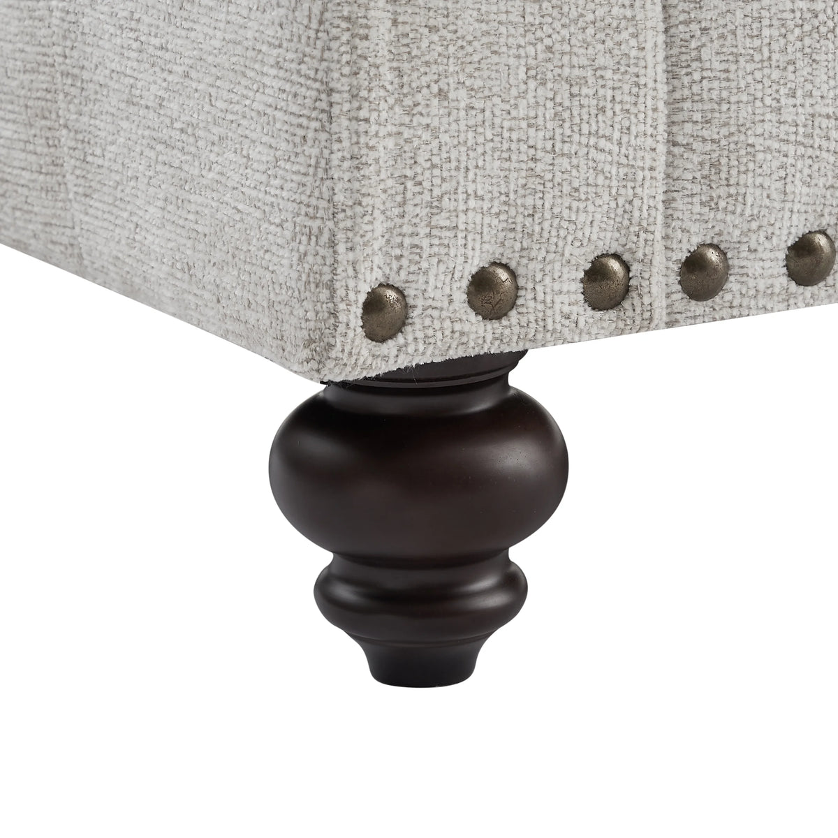 Modern Chenille Upholstered Sofa Couch with Nailhead Trim Rolled Arms Pillows