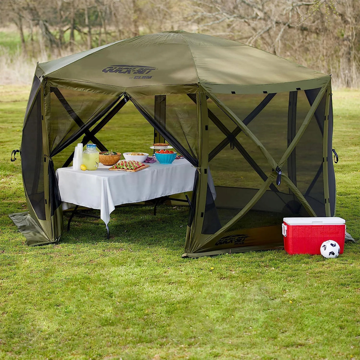 Clam Quick Set Pavilion Portable Camping Outdoor Gazebo Canopy Screen