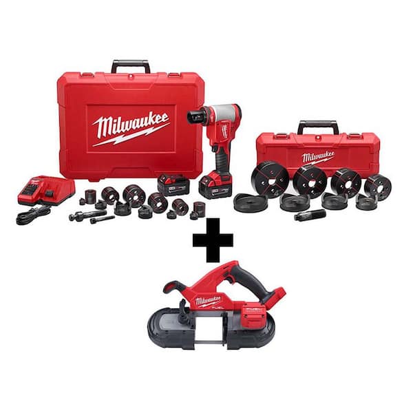 M18 18V Lithium-Ion 1/2 in. to 4 in. Force Logic High Capacity Cordless Knockout Tool Kit with FUEL Bandsaw