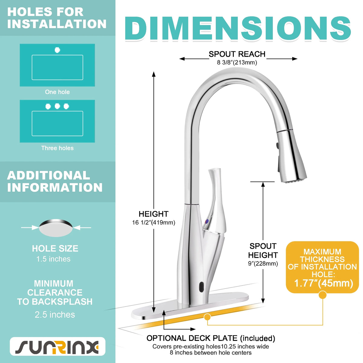Dual-sensor Pull Down Touchless Kitchen Faucet