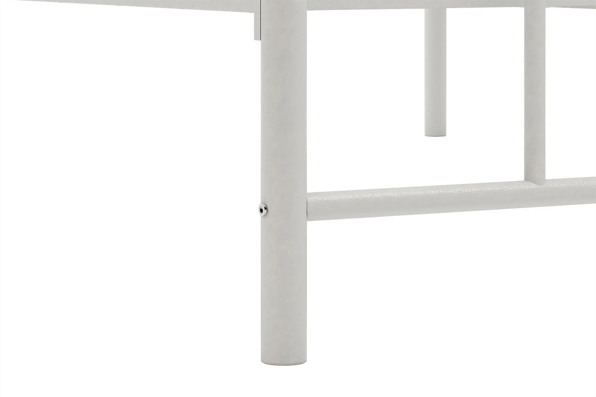 DHP Manila Metal Platform Bed with Adjustable Height, Full, White