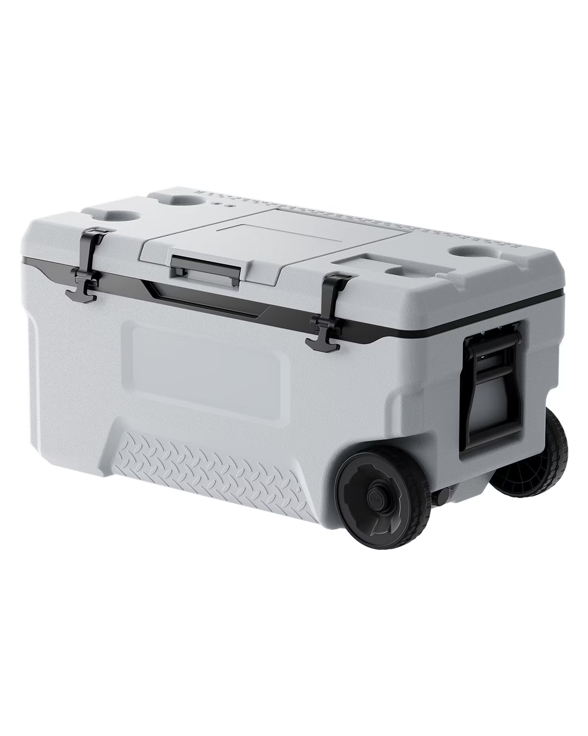 VEVOR Portable Cooler, 74 QT Wheeled Cooler with Ice Retention, Heavy-Duty Handles and Cup Holder, Lightweight Rigid Material Insulated Portable Cooler, Suitable for Family Picnics and Long Trips