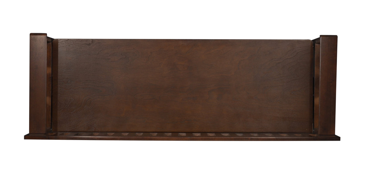 Linon 50" Cynthia Slat Back Walnut Storage Bench with Armrests