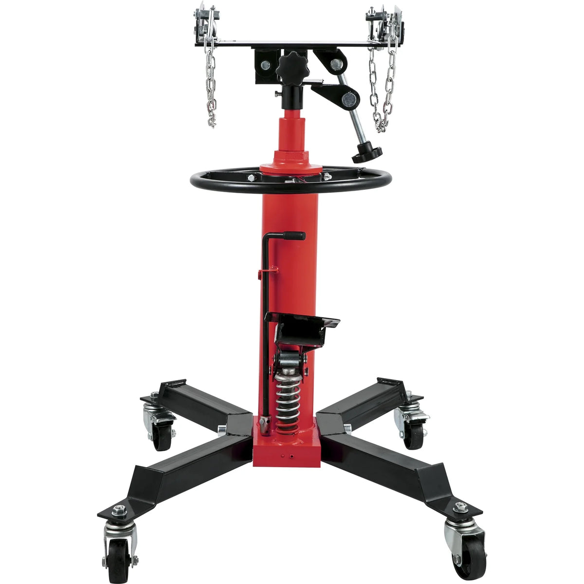 BENTISM Transmission Jack 1100 lbs 2-Stage Hydraulic High Lift Vertical Telescopic,Red