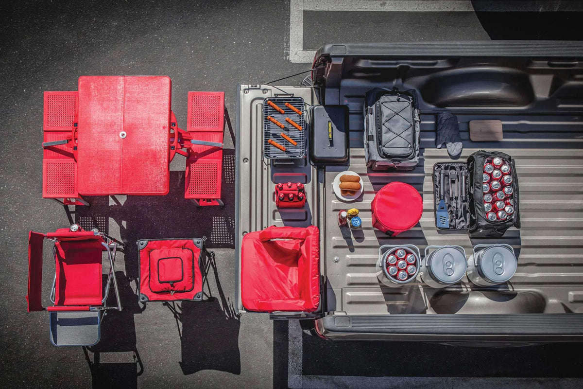 Picnic Time Red Folding Picnic Table