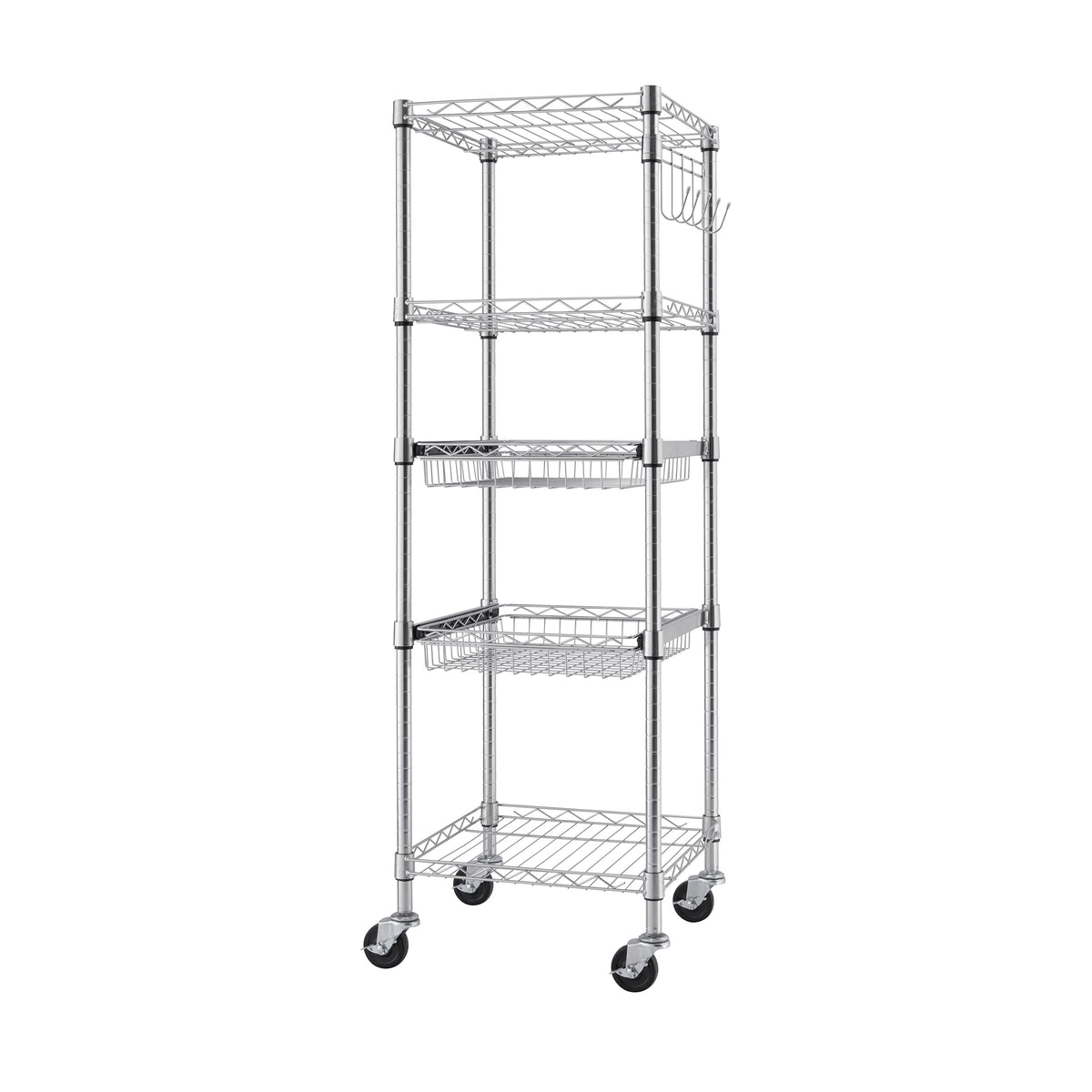 TRINITY EcoStorage 5-Tier NSF Rack w/ Sliding Pull-Out Baskets & Wheels