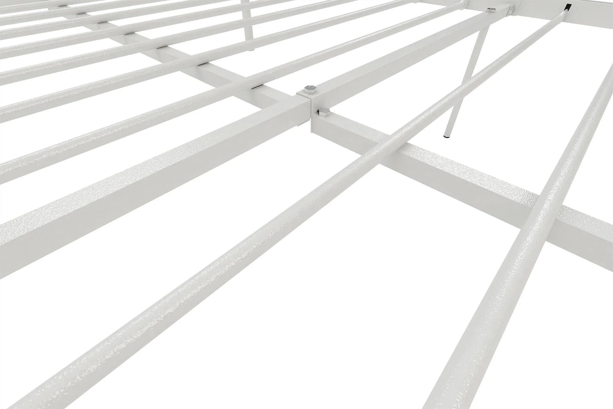 DHP Manila Metal Platform Bed with Adjustable Height, Full, White