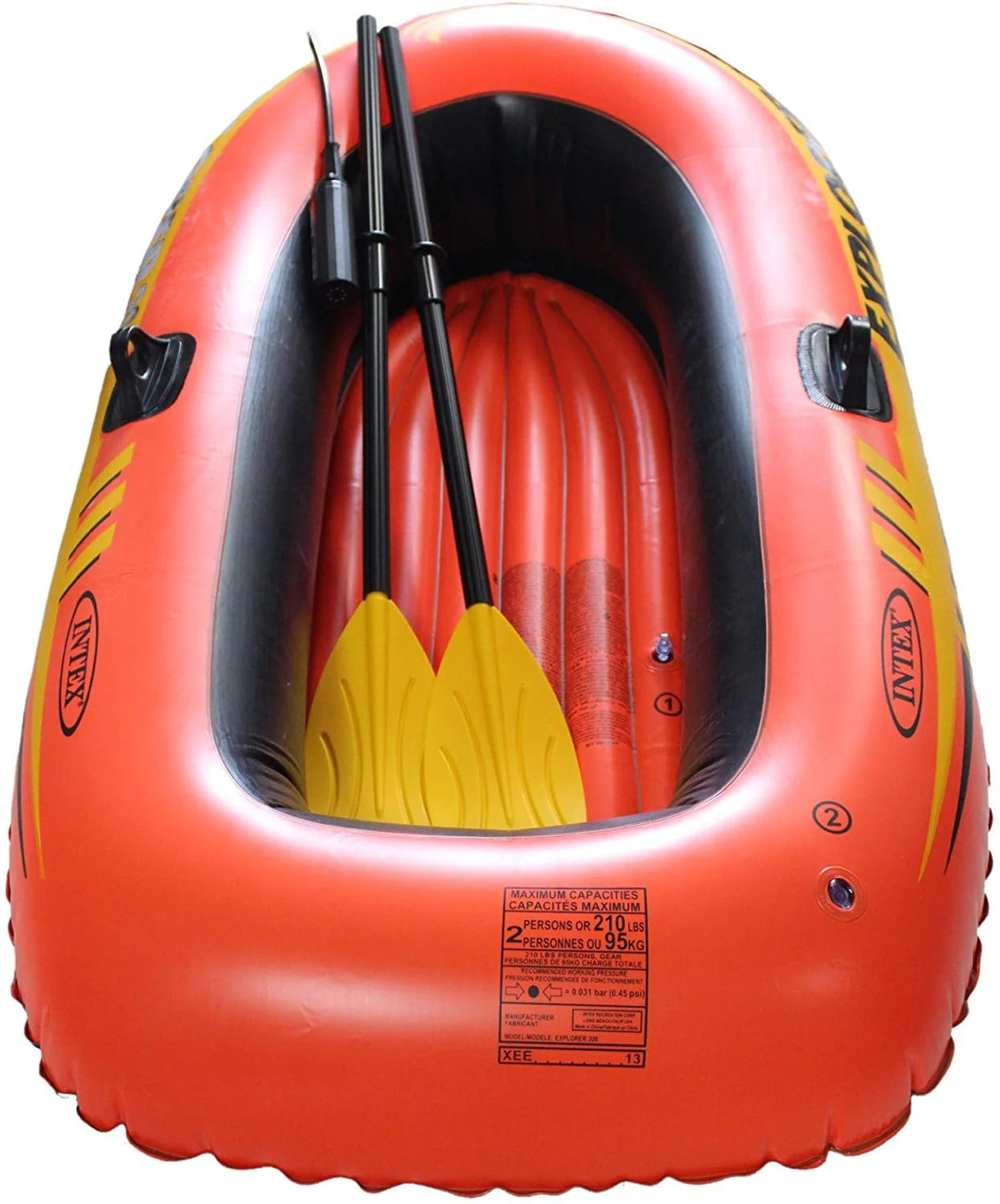 Intex Explorer 200, 2-Person Inflatable Boat Set with French Oars and Mini Air Pump