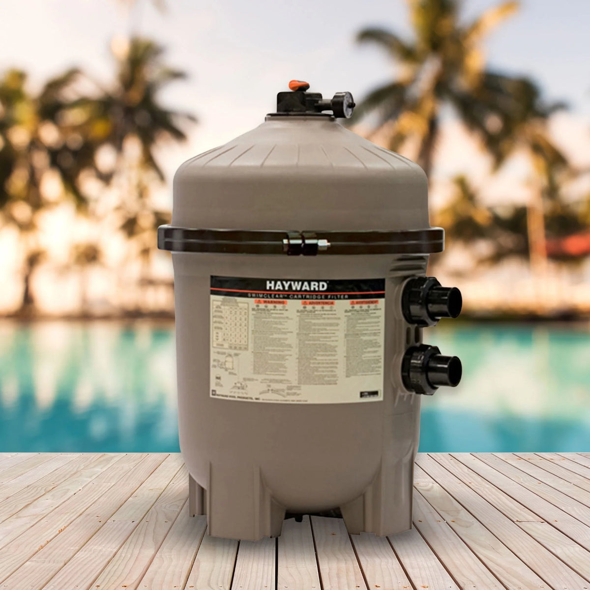 Hayward W3C3030 325 Square Feet SwimClear Outdoor In Ground Pool Cartridge Filter with Rapid Release Air Valve and Secure Flange Clamp