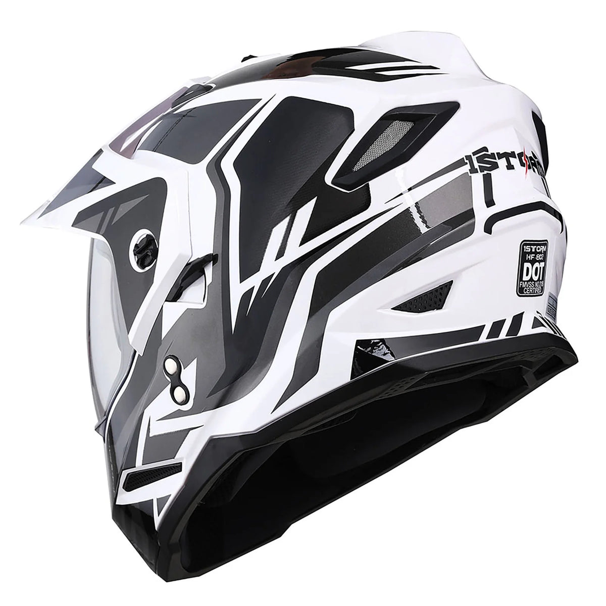 1Storm Youth Kids Dual Sport Dual Visor Motorcycle Motocross Off Road Full Face Helmet: HF802Youth Matt Black + Motorcycle Bluetooth Headset