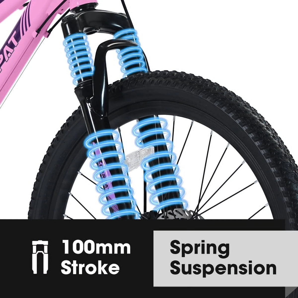 26" Mountain Bike for Females - Shimano 21 Speeds Dual Disc Brakes & 100mm Front Suspension