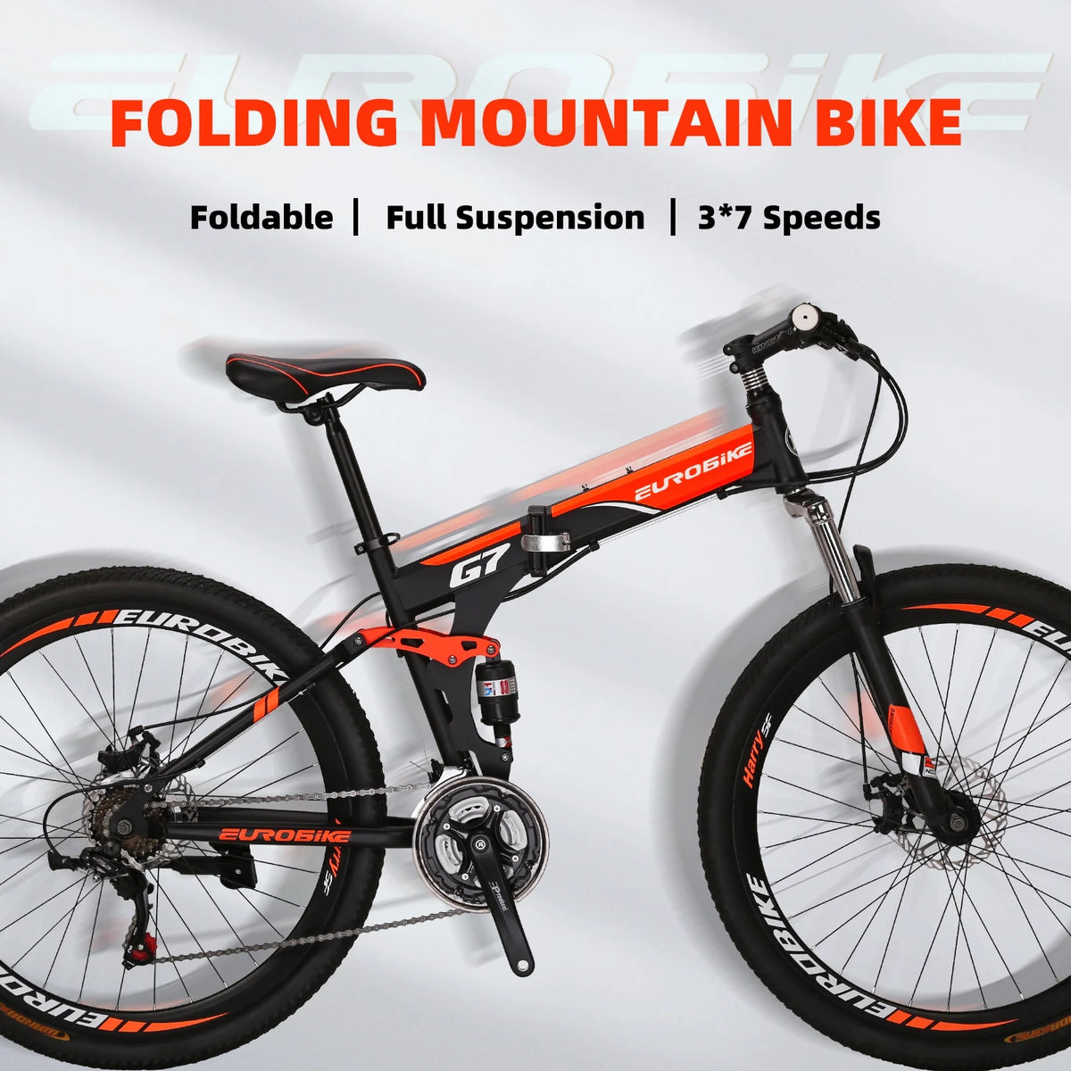 Eurobike 27.5” Full Suspension Folding Mountain Bike Foldable Frame Bicycle Disc Brakes Men or Women Bikes for Afults Green