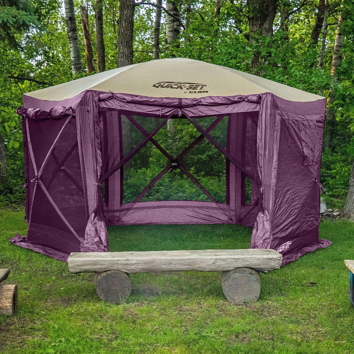 Clam Quick Set Pavilion Portable Camping Outdoor Gazebo Canopy Screen