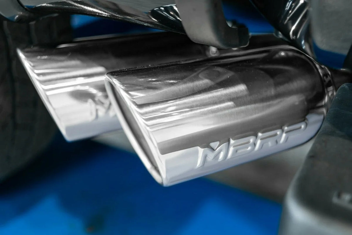 MBRP 15+ Ford F150 T409 Pre-Axle 4in OD Tips Dual Outlet 3in Cat Back Exhaust Fits select: 2019 FORD F150 SUPERCREW