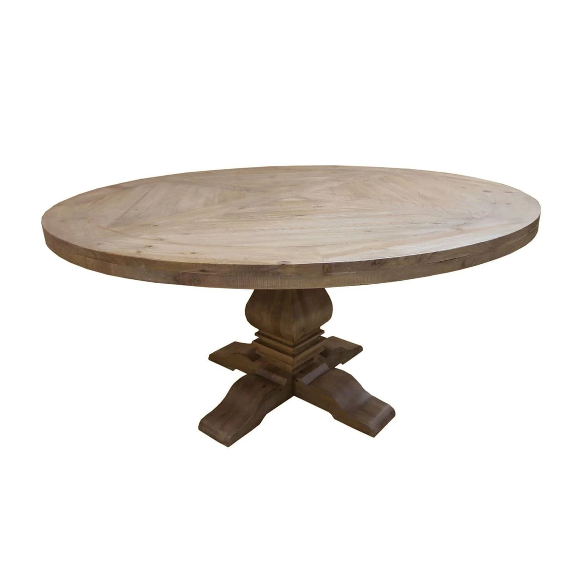 Florence Round Pedestal Dining Table Rustic Smoke