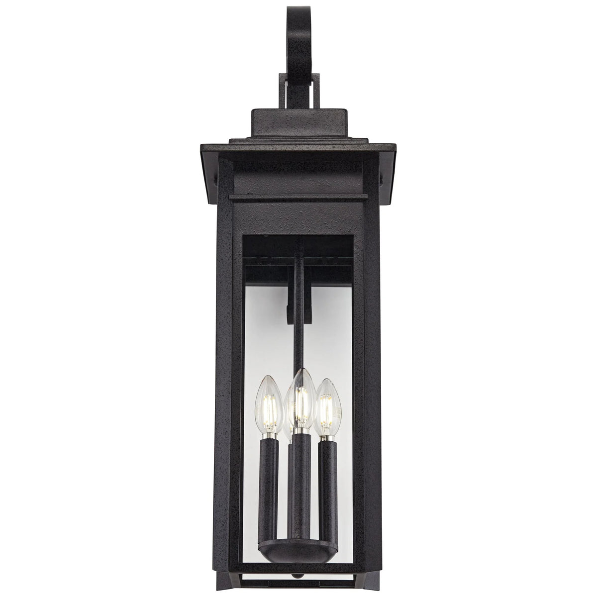 Franklin Iron Works Bransford 28 1/4" High Farmhouse Rustic Outdoor Wall Light Fixture Mount Porch House Scroll Black-Specked Gray