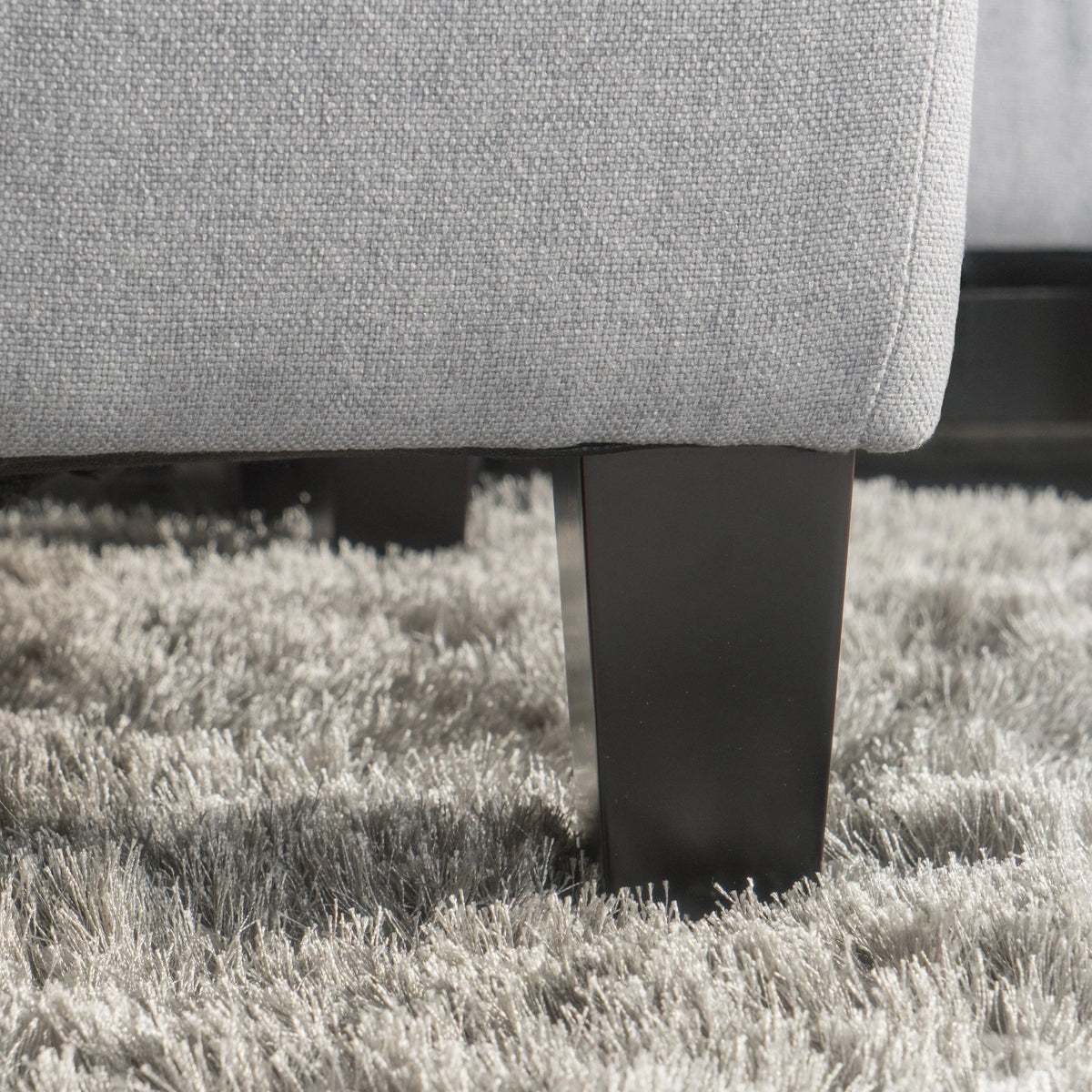 Noble House Aaron Rectangular Tufted Ottoman, Light Grey