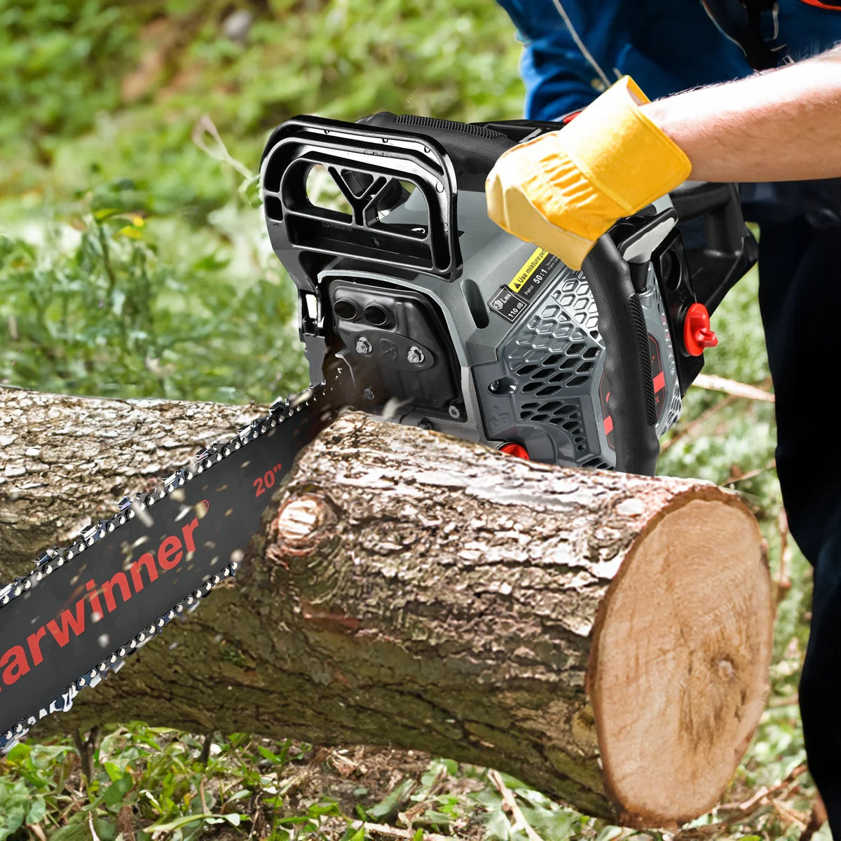 Garwinner Gas Chainsaw 20'' 2-Stroke 62CC Cordless Chainsaw 6220G for Farm, Garden, Ranch, Cutting Wood/Firewood
