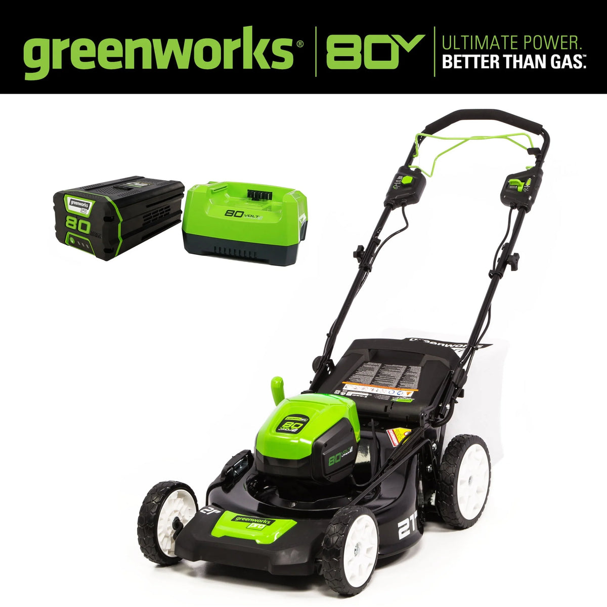 Greenworks 80V 21" SP Mower, 5Ah Battery and Charger 2502402NV