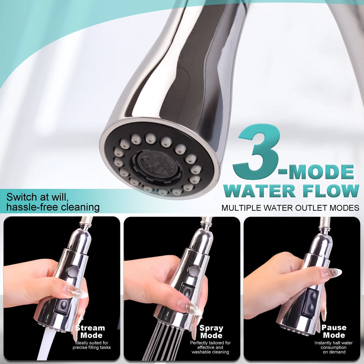 Dual-sensor Pull Down Touchless Kitchen Faucet