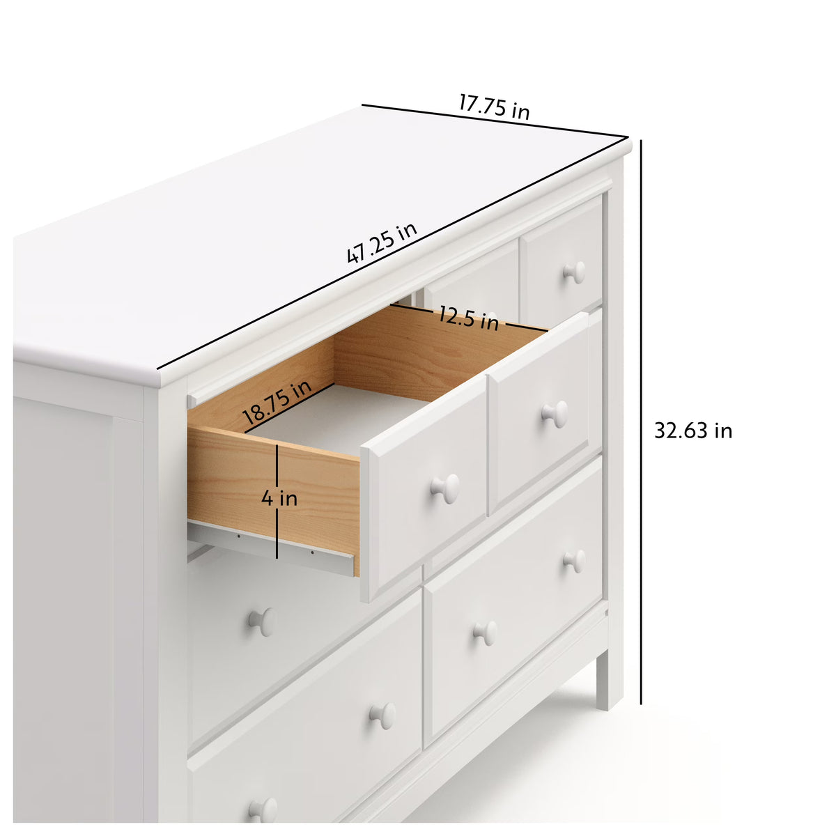Graco Benton 6 Drawer Nursery Double Dresser, White