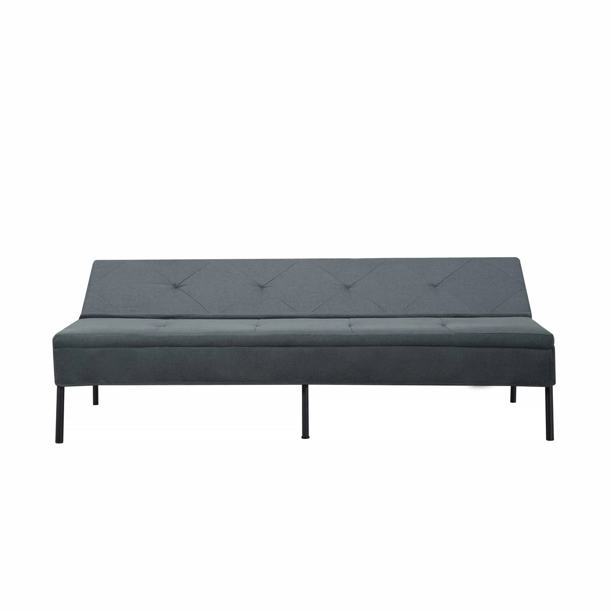 BSHTI 63Futon Sofa Bed,Upholstered with Polyester Fabric Convertible Sofa Couch for Living Room,Office(Black)
