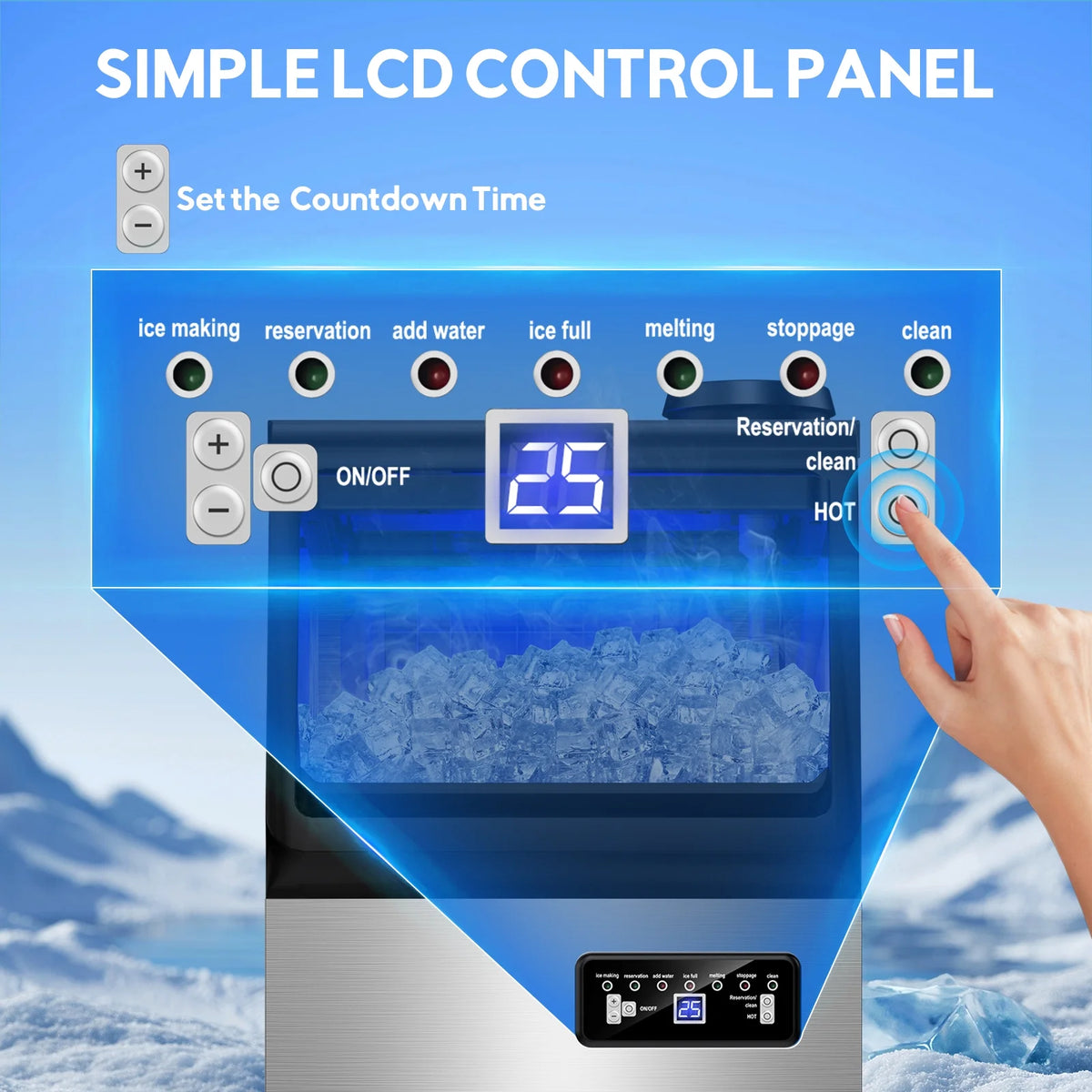 Tittla 70lbs/24H Commercial Ice Maker Machine,Stainless Steel Under Counter ice Machine,37LBS Storage Capacity for Restaurant Home Bar