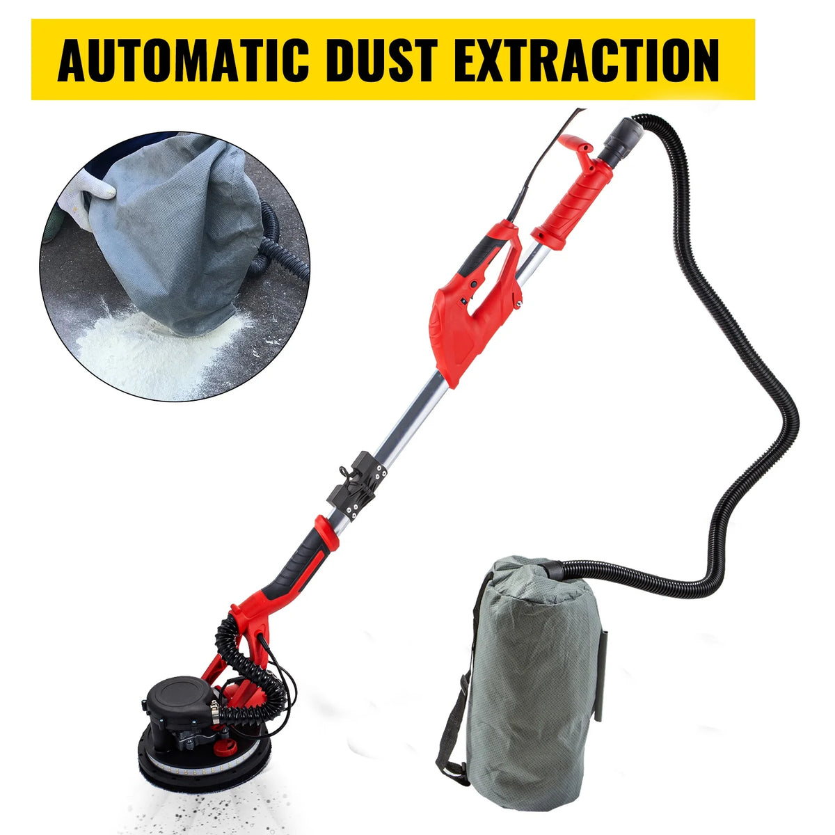 VEVOR 850W, 110V, 8.86" Electric Drywall Power Sander, 1750 RPM 6 Speeds