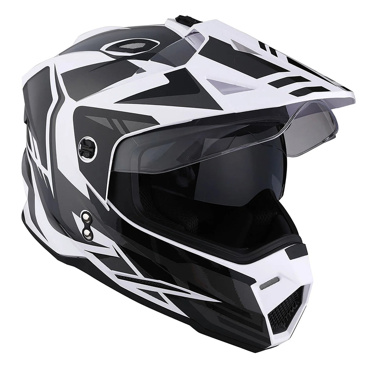 1Storm Youth Kids Dual Sport Dual Visor Motorcycle Motocross Off Road Full Face Helmet: HF802Youth Matt Black + Motorcycle Bluetooth Headset