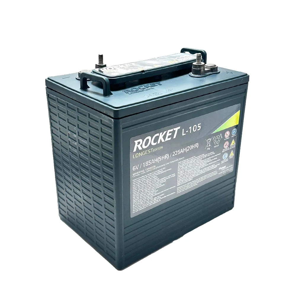 Rocket L-105 225Ah 6V Golf Cart Battery - Replaces Trojan T-105 (Set of 6)