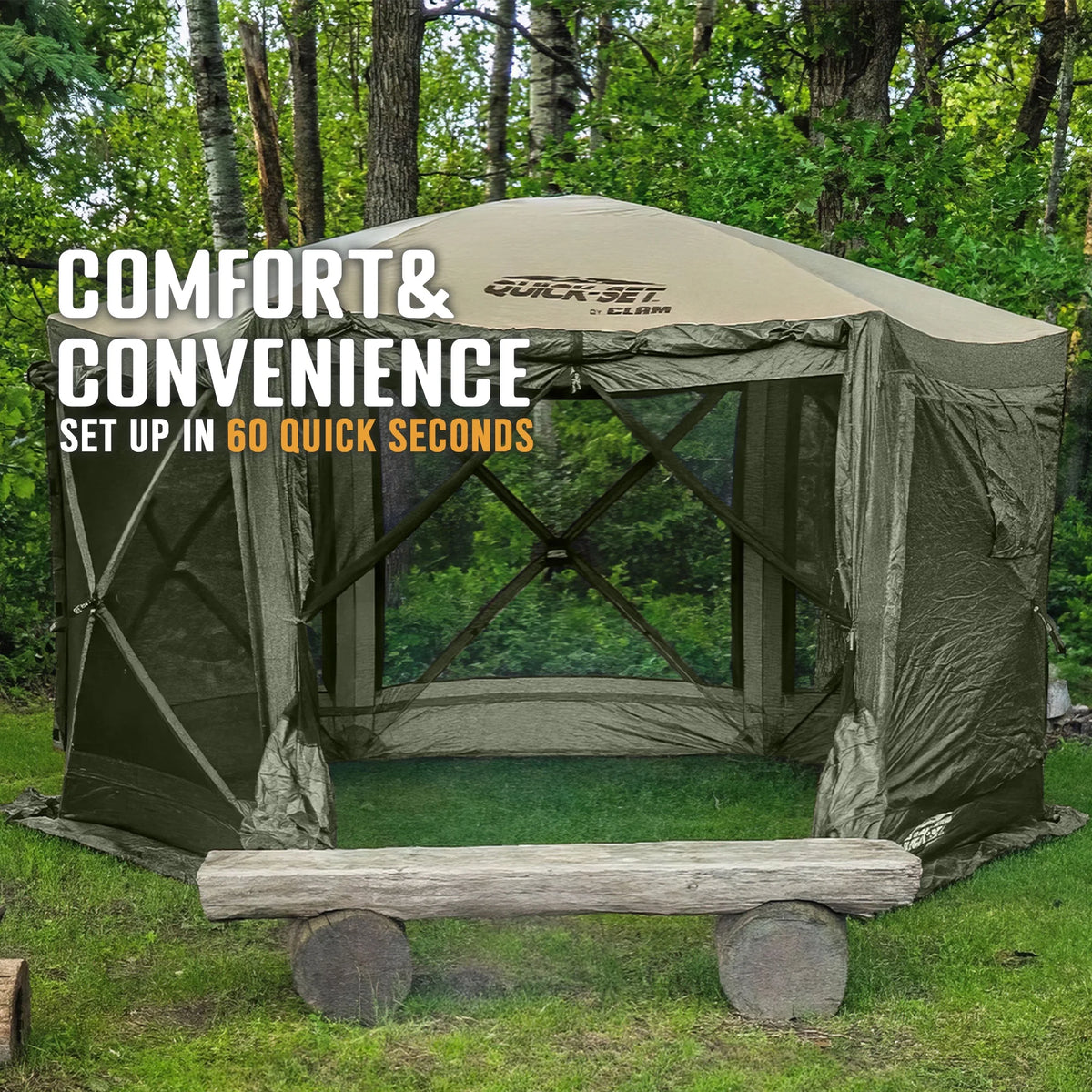 Clam Quick Set Pavilion Portable Camping Outdoor Gazebo Canopy Screen