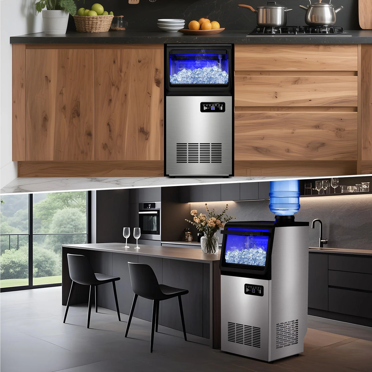 Tittla 70lbs/24H Commercial Ice Maker Machine,Stainless Steel Under Counter ice Machine,37LBS Storage Capacity for Restaurant Home Bar