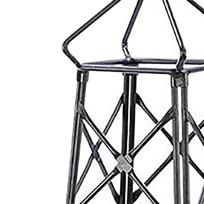 Achla Designs Lattice Obelisk Garden Trellis, 67 Inch Tall, Graphite Powder Coat Finish