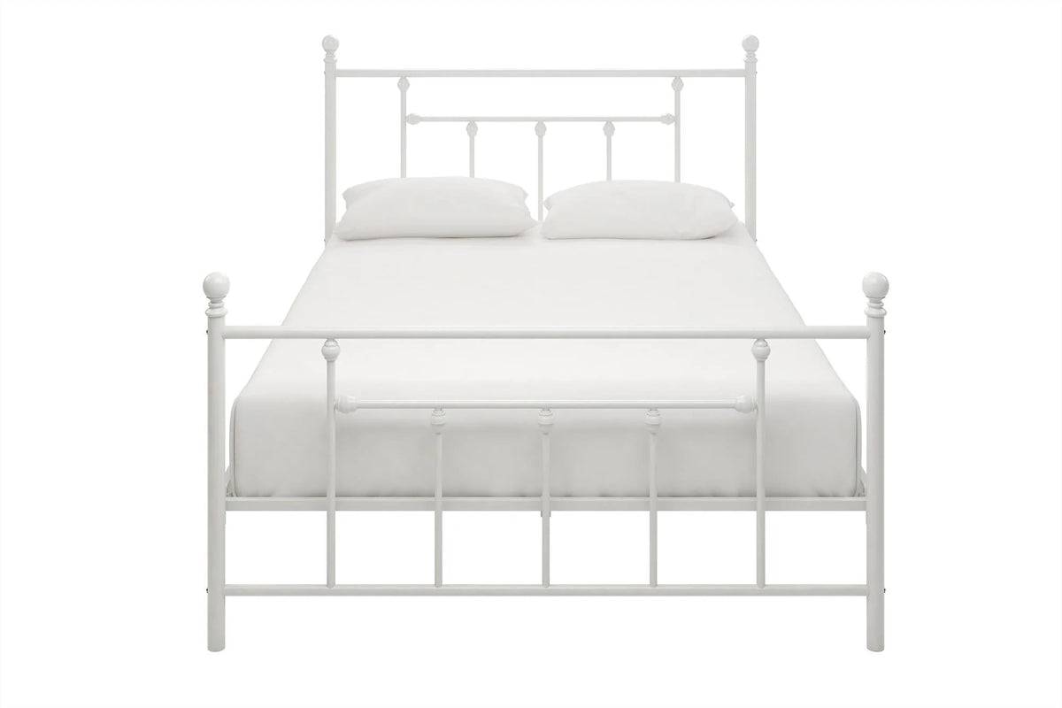 DHP Manila Metal Platform Bed with Adjustable Height, Full, White
