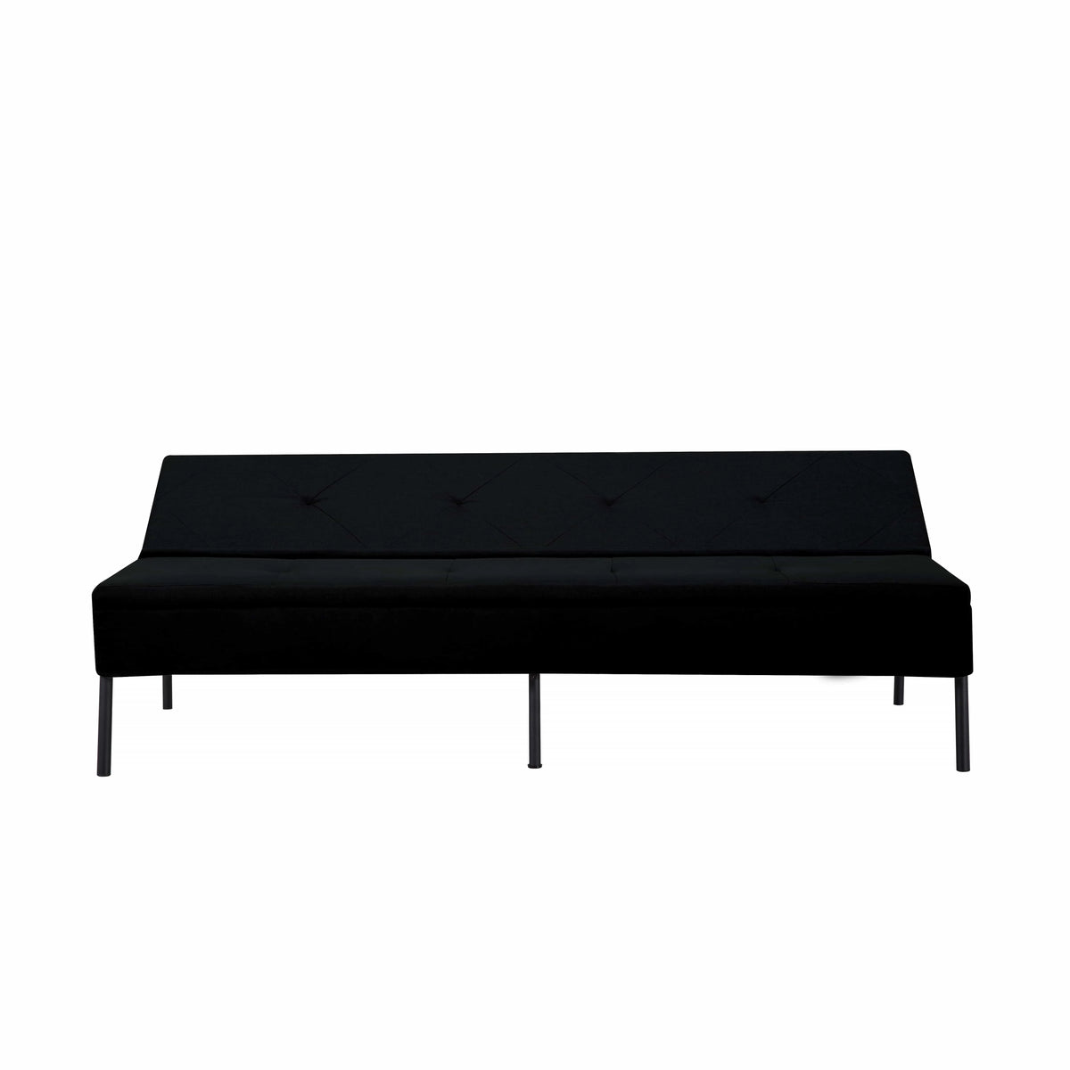 BSHTI 63Futon Sofa Bed,Upholstered with Polyester Fabric Convertible Sofa Couch for Living Room,Office(Black)