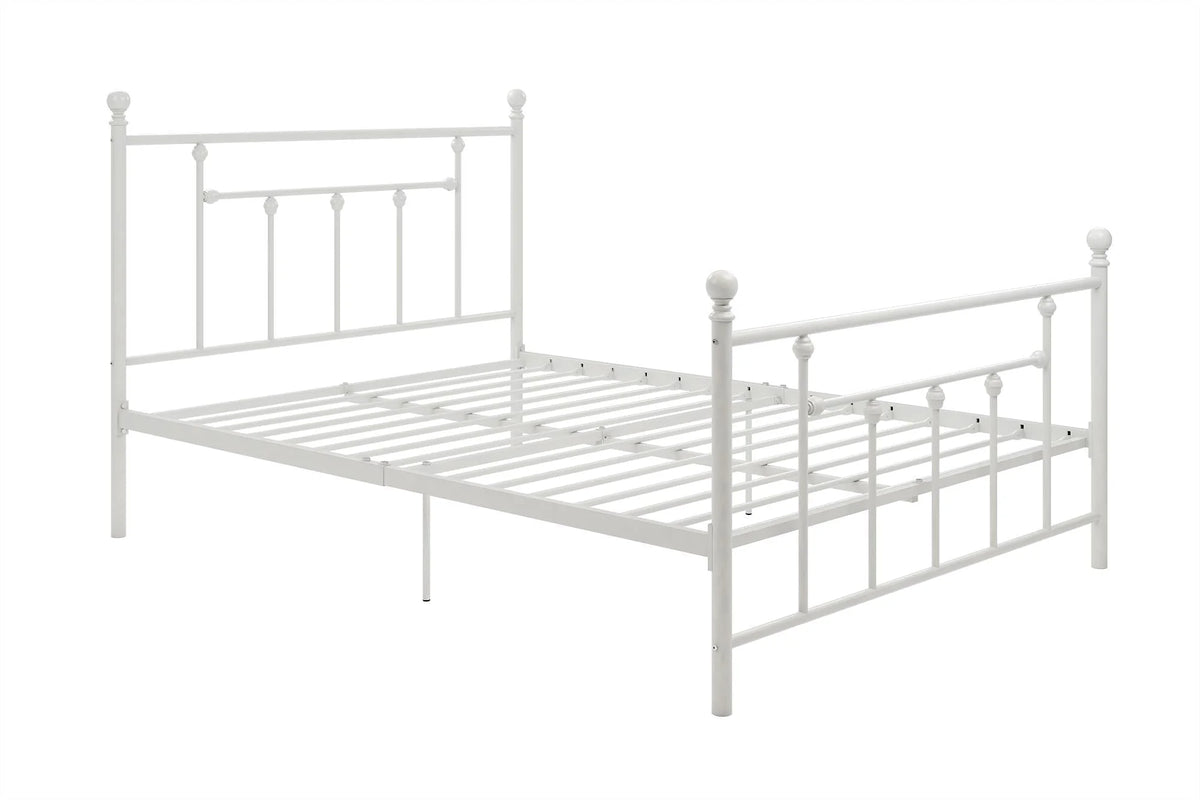 DHP Manila Metal Platform Bed with Adjustable Height, Full, White