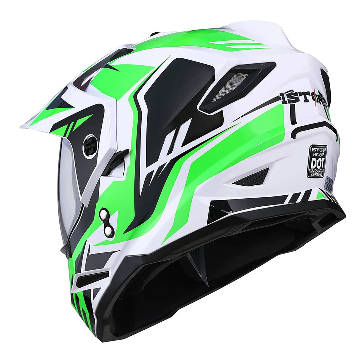 1Storm Youth Kids Dual Sport Dual Visor Motorcycle Motocross Off Road Full Face Helmet: HF802Youth Matt Black + Motorcycle Bluetooth Headset