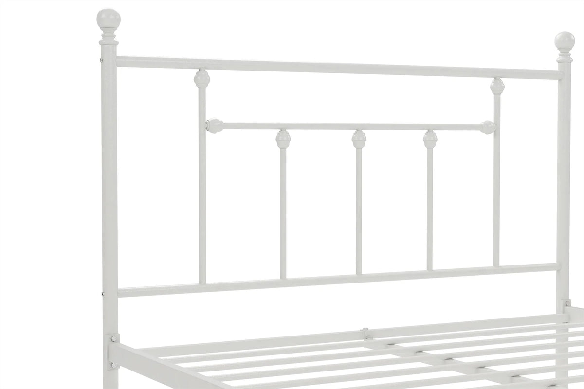 DHP Manila Metal Platform Bed with Adjustable Height, Full, White