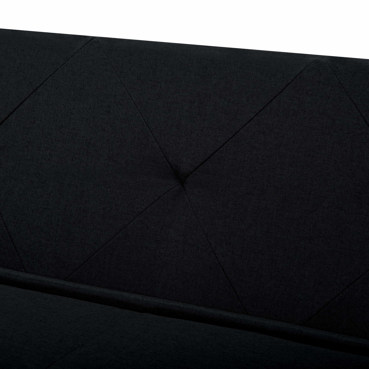 BSHTI 63Futon Sofa Bed,Upholstered with Polyester Fabric Convertible Sofa Couch for Living Room,Office(Black)