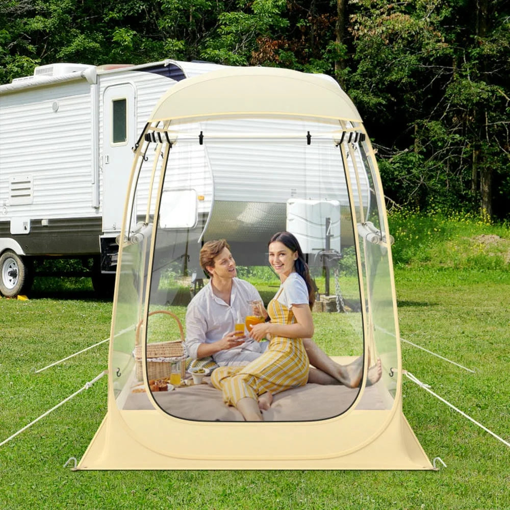 Barara King Outdoor Tent,Portable Camping Shelters,Instant Pop up Sports Tent with Carrying Bag and Floor Mat for 1-2/5-6 People-S