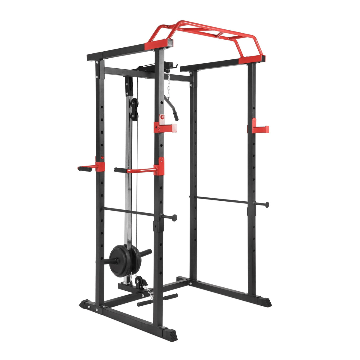 Power Cage with Lat Pulldown System Multi-functional Home Gym Squat Rack with Pull Up Bar,1000LBS Capacity